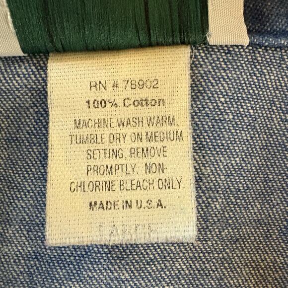 Park Place Fashions Denim Button Down Woman's Shirt Large USA Starburst Pocket - Picture 11 of 14